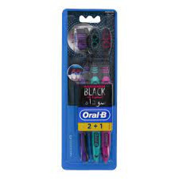 Oral-B Toothbrush Allrounder Black Medium 2+1