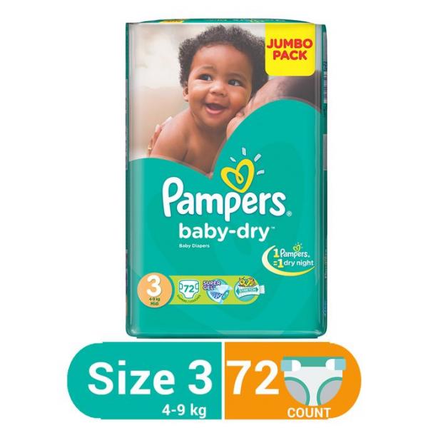 Pampers Baby Dry Midi Jumbo 3*72
