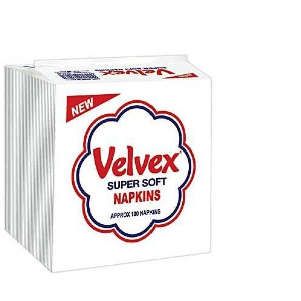 Velvex White Serviettes 100S